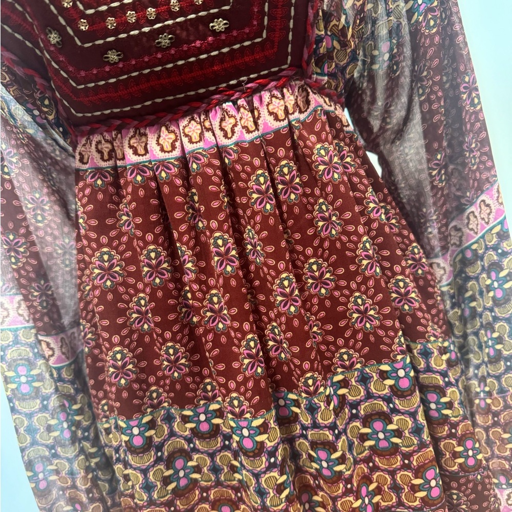 Bohemian Burgundy Dress - Picture 3 of 5